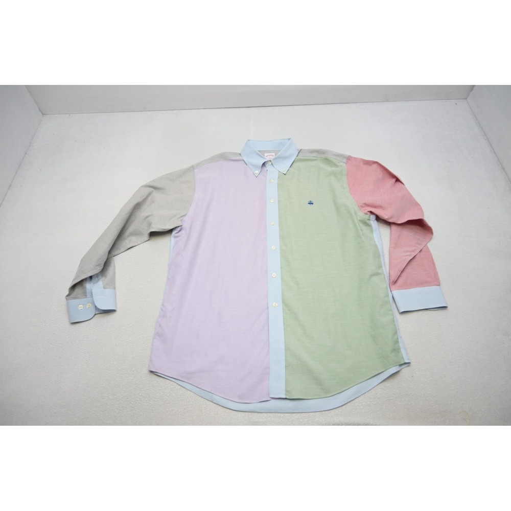 Brooks Brothers Button Down Mens Large Multi Color Fun Shirt Supima Cotton EUC - Picture 5 of 10